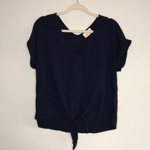 Universal Thread Navy Tie Waist Blouse